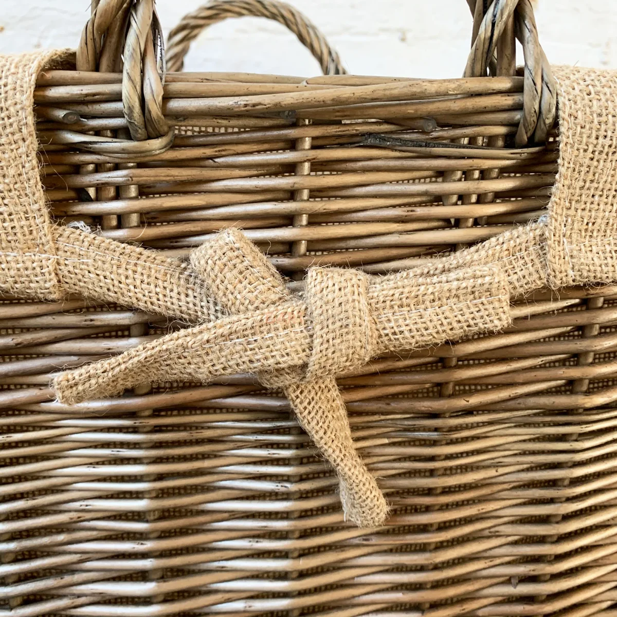 Rectangular Wicker Lined Log Basket 46cm - Image 6